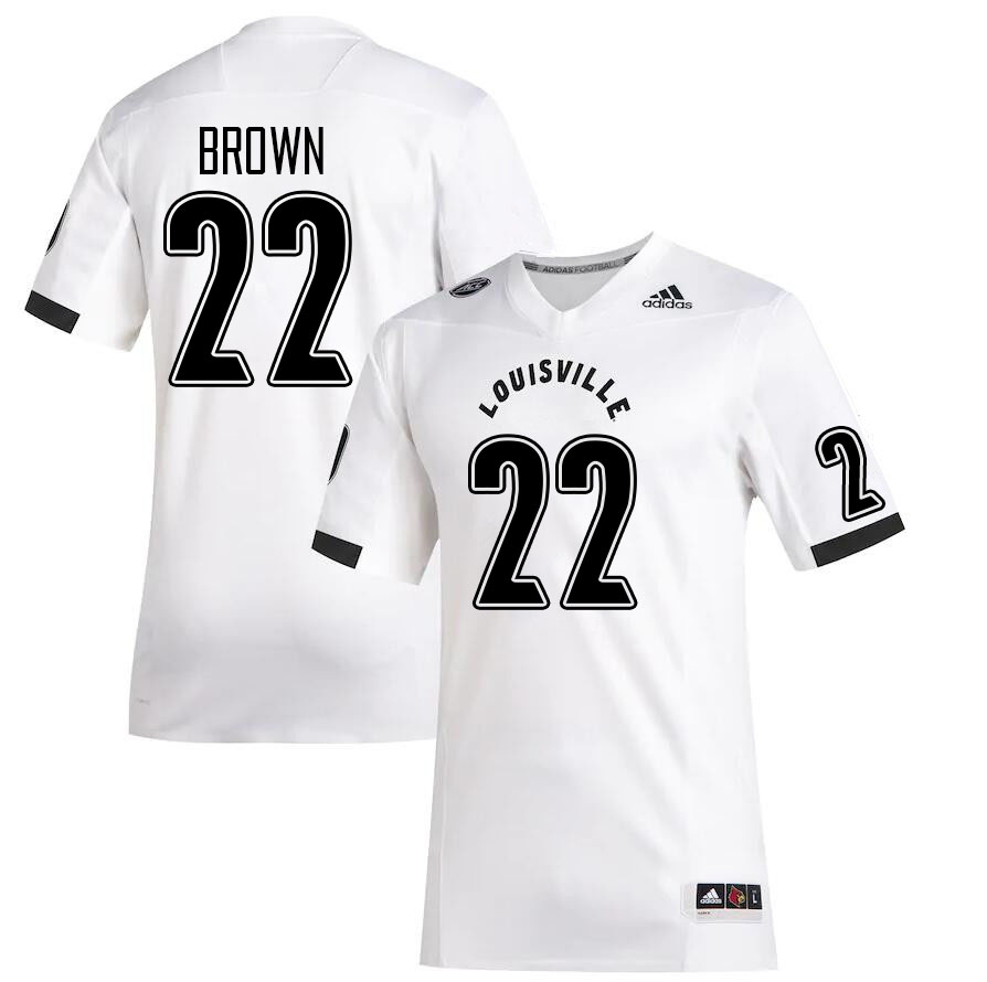 Men #22 Keith Brown Louisville Cardinals College Football Jerseys Stitched Sale-White